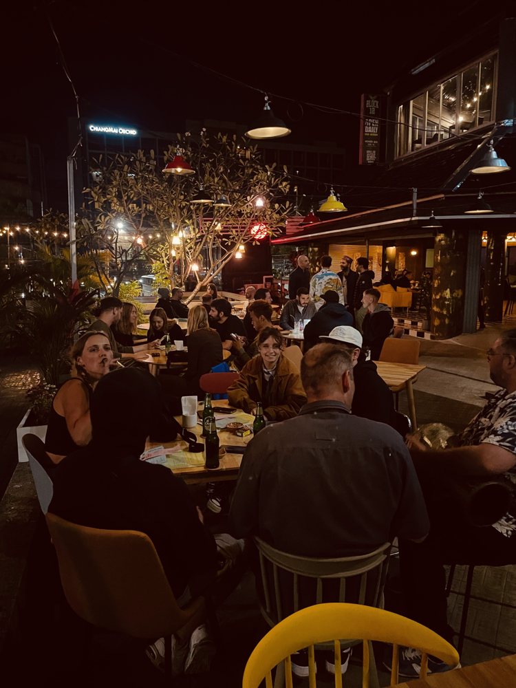 The evening atmosphere at Shine On restaurant, Chiang Mai