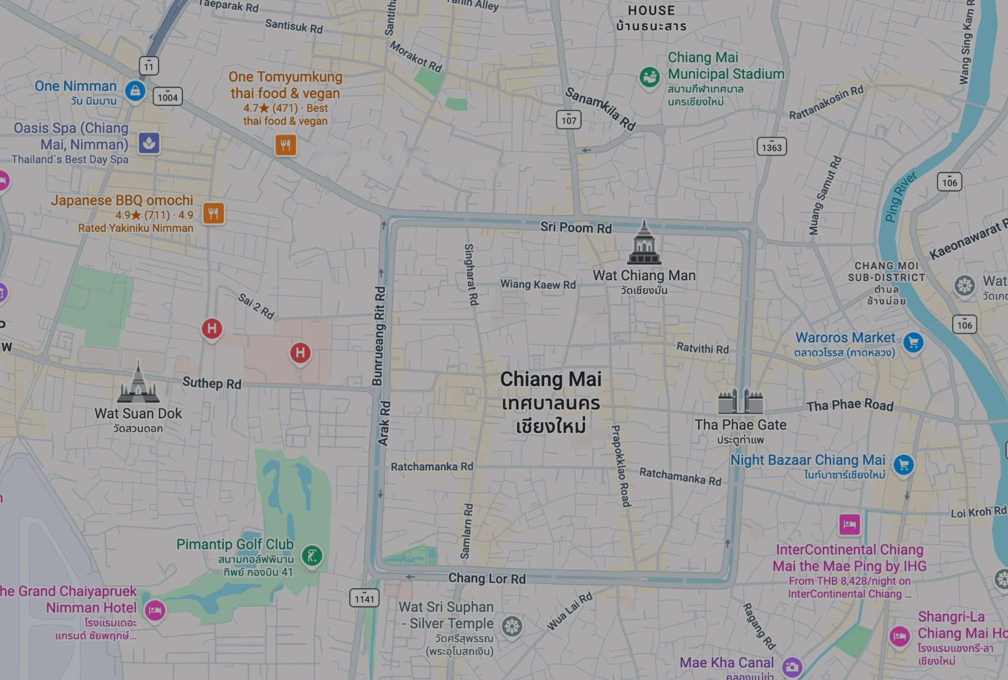 Map: Shine On, Chiang Mai