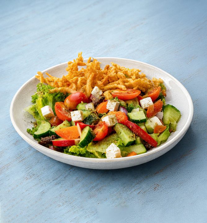 Bright Mediterranean salad at Shine On, Chiang Mai